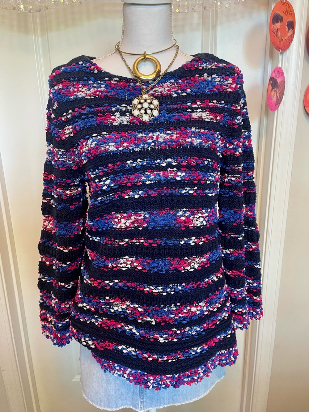 Ruby Rd. : Colorful Popcorn Knit Sweater!! - Picture 3 of 7